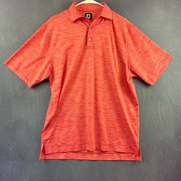 FJ FootJoy Men's Medium Golf Polo Performance Preppy Real Men Wear Pink Marbled - Picture 1 of 9